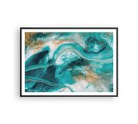 Cuadro Poster de Pared 100x70cm Póster Marco Agua Mar Océano Wall Art Prints
