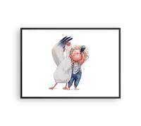 Cuadro Poster de Pared 100x70cm Póster Marco Albatros Niño Imagen Wall Art