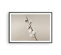 Cuadro Poster de Pared 100x70cm Póster Marco Algodón Ramita Boho Wall Art Prints