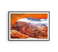 Cuadro Poster de Pared 100x70cm Póster Marco América arizona cañón geología Art