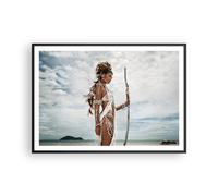 Cuadro Poster de Pared 100x70cm Póster Marco Ardiente Hombre Mujer Wall Art