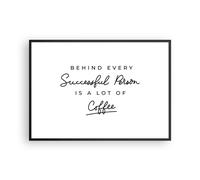 Cuadro Poster de Pared 100x70cm Póster Marco Café Principio Éxito Wall Art