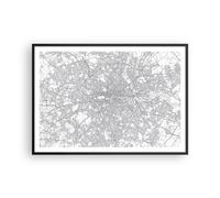 Cuadro Poster de Pared 100x70cm Póster Marco Ciudad Mapa Londres Wall Art Prints