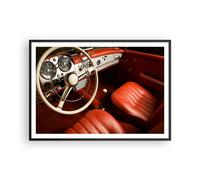 Cuadro Poster de Pared 100x70cm Póster Marco Coche Interior Clásico Wall Art
