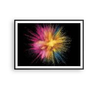 Cuadro Poster de Pared 100x70cm Póster Marco Colorido Polvo Explosión Wall Art