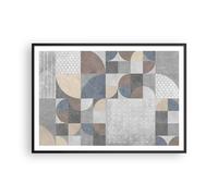 Cuadro Poster de Pared 100x70cm Póster Marco Geometría Arte Piedra Wall Art