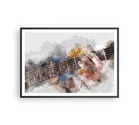 Cuadro Poster de Pared 100x70cm Póster Marco guitarra musica Wall Art Prints