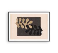 Cuadro Poster de Pared 100x70cm Póster Marco Hojas Forma Figura Wall Art Prints