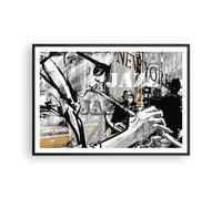 Cuadro Poster de Pared 100x70cm Póster Marco jazz musica musico Wall Art Prints