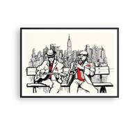 Cuadro Poster de Pared 100x70cm Póster Marco jazz musica musico Wall Art Prints