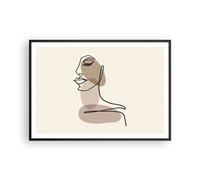 Cuadro Poster de Pared 100x70cm Póster Marco Línea Arte Boho Wall Art Prints