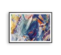 Cuadro Poster de Pared 100x70cm Póster Marco Los Colores Pintura Abstracción Art