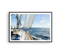 Cuadro Poster de Pared 100x70cm Póster Marco mar crucero vela Wall Art Prints