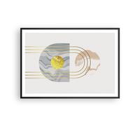 Cuadro Poster de Pared 100x70cm Póster Marco moderno dorado abstracto Wall Art