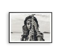 Cuadro Poster de Pared 100x70cm Póster Marco Mujer Étnico Joyería Wall Art
