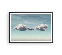 Cuadro Poster de Pared 100x70cm Póster Marco Nubes Hamaca Descanso Wall Art