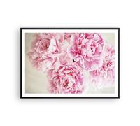 Cuadro Poster de Pared 100x70cm Póster Marco Paeonia Un ramo Flores Wall Art