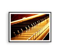 Cuadro Poster de Pared 100x70cm Póster Marco Piano música concierto Wall Art