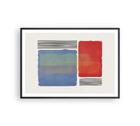 Cuadro Poster de Pared 100x70cm Póster Marco Pieza Geométrica Rectángulos Art