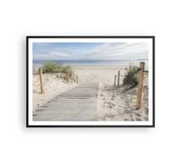 Cuadro Poster de Pared 100x70cm Póster Marco Playa Duna Entrada Wall Art Prints