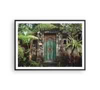 Cuadro Poster de Pared 100x70cm Póster Marco Puerta Puerta Verde Wall Art Prints