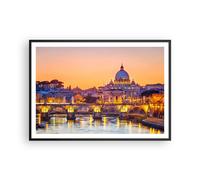 Cuadro Poster de Pared 100x70cm Póster Marco Roma Italia basílica historia Art