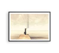 Cuadro Poster de Pared 100x70cm Póster Marco Símbolo Mujer Escalera Wall Art