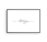 Cuadro Póster 100x70 cm Marco Negro Blanco y Negro Tipografía - 4644 - P2B | I Amar Tú Moderno Cuadros de Pared Decoración Cuadro Decorativo Salón Dormitorio Cocina Lámina Cuadros de Pared ARTTOR