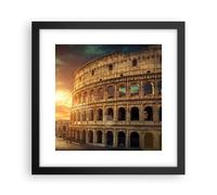 Cuadro Poster de Pared 30x30cm Marco Coloseum Roma Arquitectura Italia Art