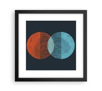 Cuadro Poster de Pared 30x30cm Marco Geometría Abstracción Minimalismo Art