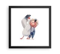 Cuadro Poster de Pared 30x30cm Póster Marco Albatros Niño Imagen Wall Art Prints