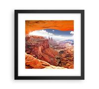Cuadro Poster de Pared 30x30cm Póster Marco América arizona cañón geología Art