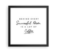 Cuadro Poster de Pared 30x30cm Póster Marco Café Principio Éxito Wall Art Prints