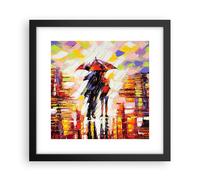Cuadro Poster de Pared 30x30cm Póster Marco caminar amantes Wall Art Prints