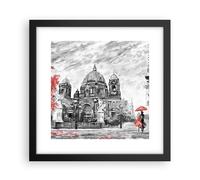 Cuadro Poster de Pared 30x30cm Póster Marco Catedral Berlín Amantes Wall Art