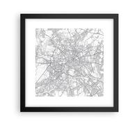 Cuadro Poster de Pared 30x30cm Póster Marco Ciudad Mapa Berlín Wall Art Prints