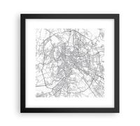 Cuadro Poster de Pared 30x30cm Póster Marco Ciudad Mapa Roma Wall Art Prints