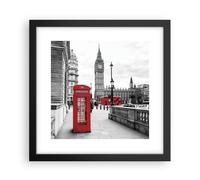 Cuadro Poster de Pared 30x30cm Póster Marco Cobertizo Teléfono Londres Wall Art