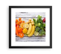 Cuadro Poster de Pared 30x30cm Póster Marco Comida vegetales comer fresco Art