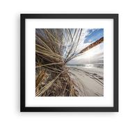 Cuadro Poster de Pared 30x30cm Póster Marco Costa Perspectiva Hierba Wall Art