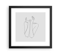 Cuadro Poster de Pared 30x30cm Póster Marco Ensueño Mujer Esbozo Wall Art Prints