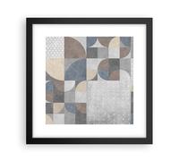 Cuadro Poster de Pared 30x30cm Póster Marco Geometría Arte Piedra Wall Art