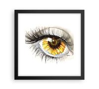 Cuadro Poster de Pared 30x30cm Póster Marco Girasol ojo ordenador flor Wall Art