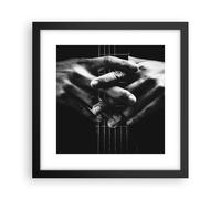 Cuadro Poster de Pared 30x30cm Póster Marco Guitarra Músico Música Wall Art