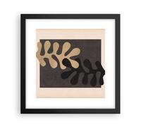 Cuadro Poster de Pared 30x30cm Póster Marco Hojas Forma Figura Wall Art Prints