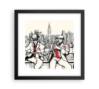 Cuadro Poster de Pared 30x30cm Póster Marco jazz musica musico Wall Art Prints