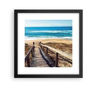 Cuadro Poster de Pared 30x30cm Póster Marco Mar Playa Entrada Wall Art Prints