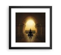 Cuadro Poster de Pared 30x30cm Póster Marco Meditación Templo Sombra Wall Art