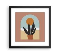 Cuadro Poster de Pared 30x30cm Póster Marco Minimalista Ventana Flor Wall Art