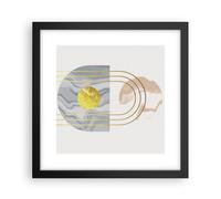 Cuadro Poster de Pared 30x30cm Póster Marco moderno dorado abstracto Wall Art